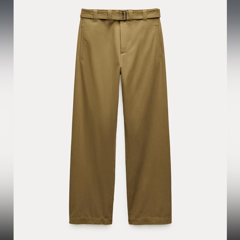 Zara ZW collection belted wide leg pants